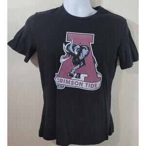 Black Alabama Crimson Tide Elephant Distressed Logo Football Shirt Large Soft